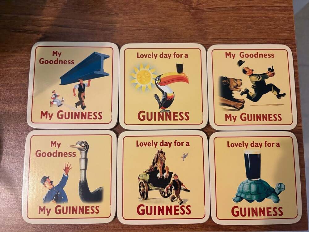 Guinness Vintage Poster Art Cork Coasters Set of 6 Barware